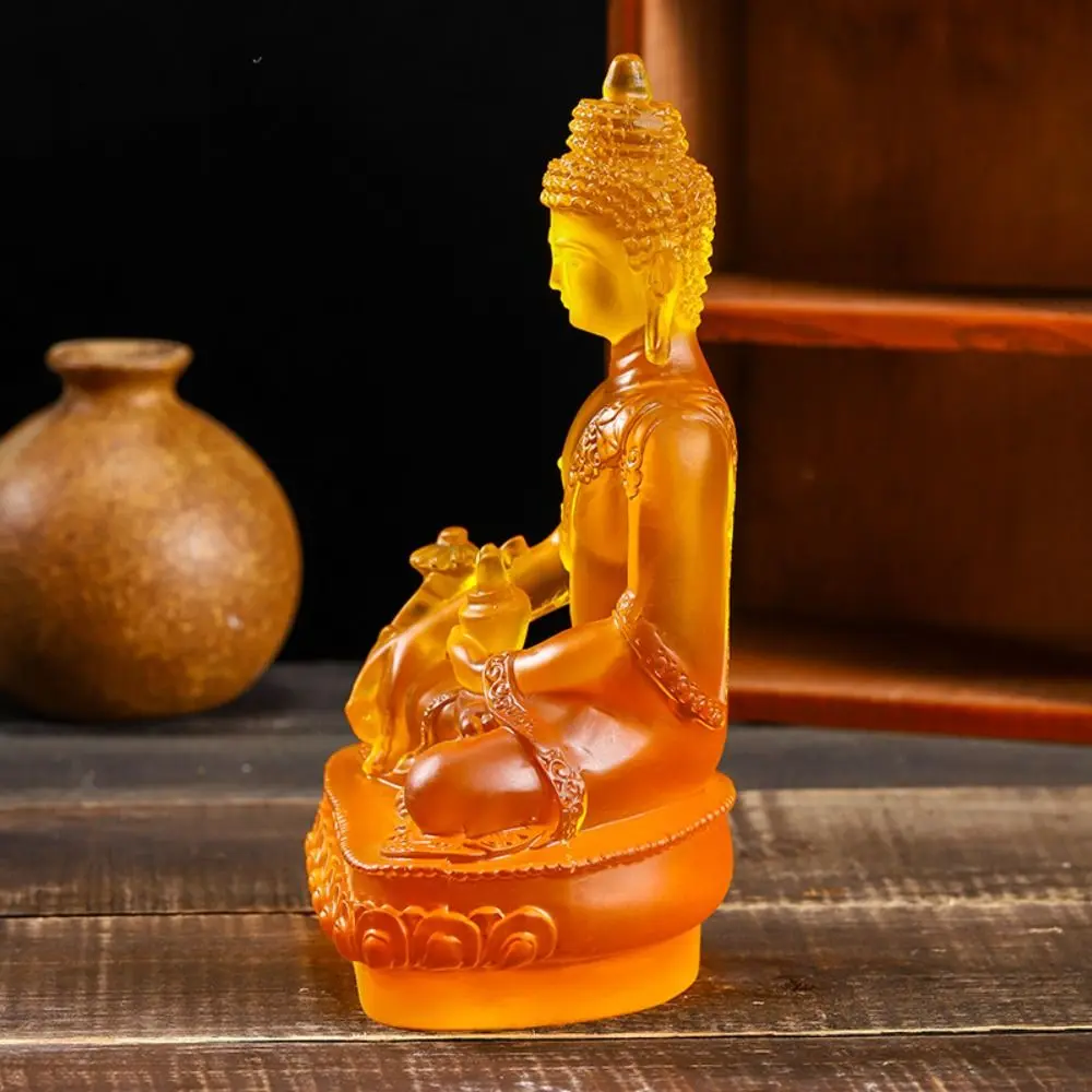 Thai-style Medicine Buddha Statue Resin Craft Zen Ornaments Resin Buddha Crafts Handmade Pharmacist Buddhist Sculpture Temple