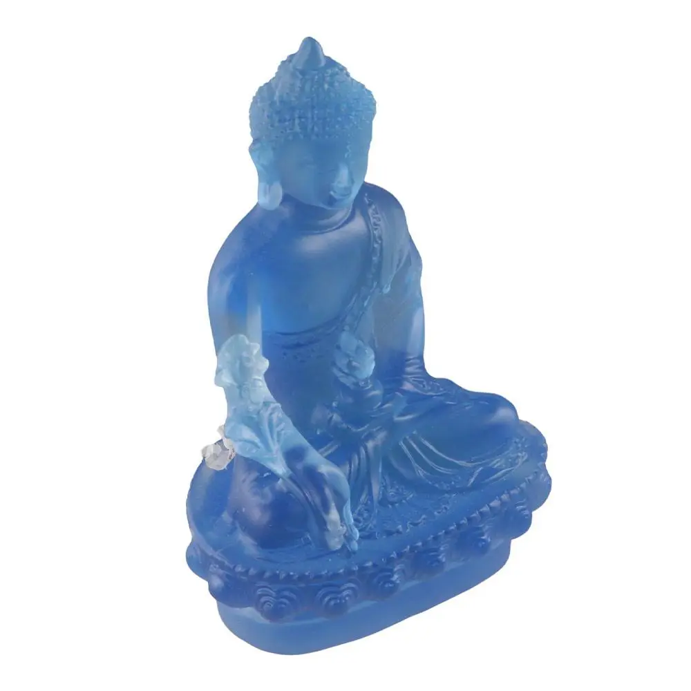 Thai-style Medicine Buddha Statue Resin Craft Zen Ornaments Resin Buddha Crafts Handmade Pharmacist Buddhist Sculpture Temple