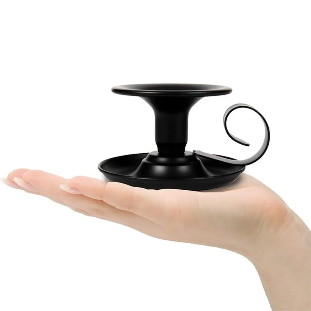 Romantic Iron Candlestick Stand Small Iron Art Teacup Candle Holder Ancient Design Wedding Candle Tray Dinning Decor