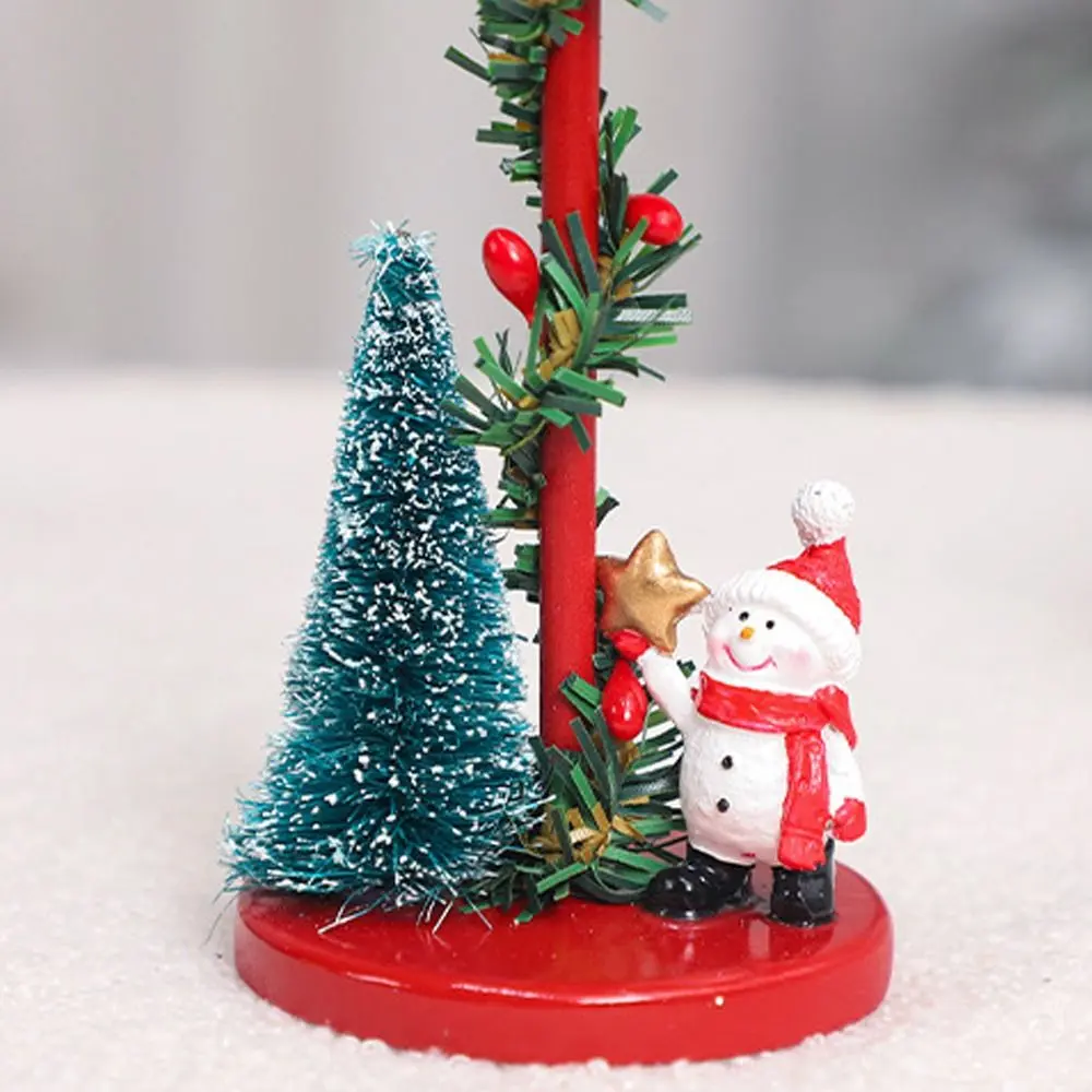 Resin Christmas Tree Candle Stand Anti Slip Snowman Elk Santa Claus Candle Holders Cartoon Festival Tea Light Candle Stand