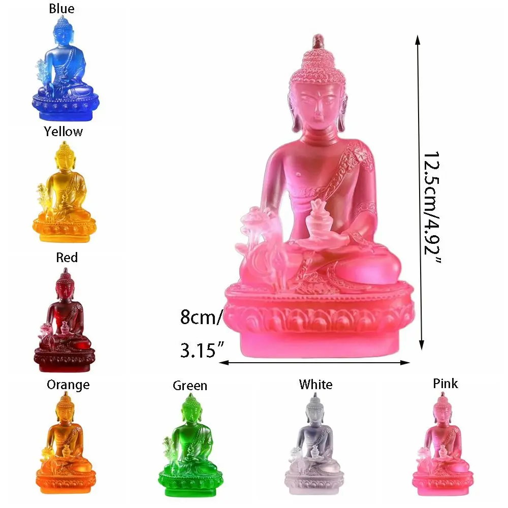 Thai-style Medicine Buddha Statue Resin Craft Zen Ornaments Resin Buddha Crafts Handmade Pharmacist Buddhist Sculpture Temple