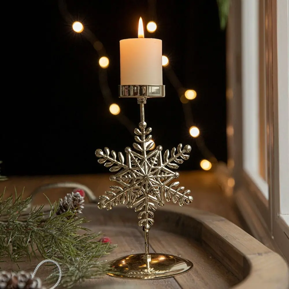 Decorative Snowflake Tree Candle Holder Elk Iron Christmas Candlestick Xmas Tree Xmas Tealight Holder Christmas