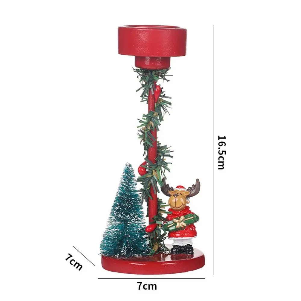 Resin Christmas Tree Candle Stand Anti Slip Snowman Elk Santa Claus Candle Holders Cartoon Festival Tea Light Candle Stand