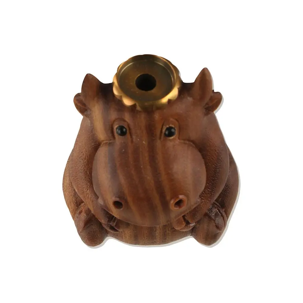 Fragrant Animal Inverted Incense Tray Cartoon Cute Hippo Backflow Incense Holder Natural Green Sandalwood Incense Holder
