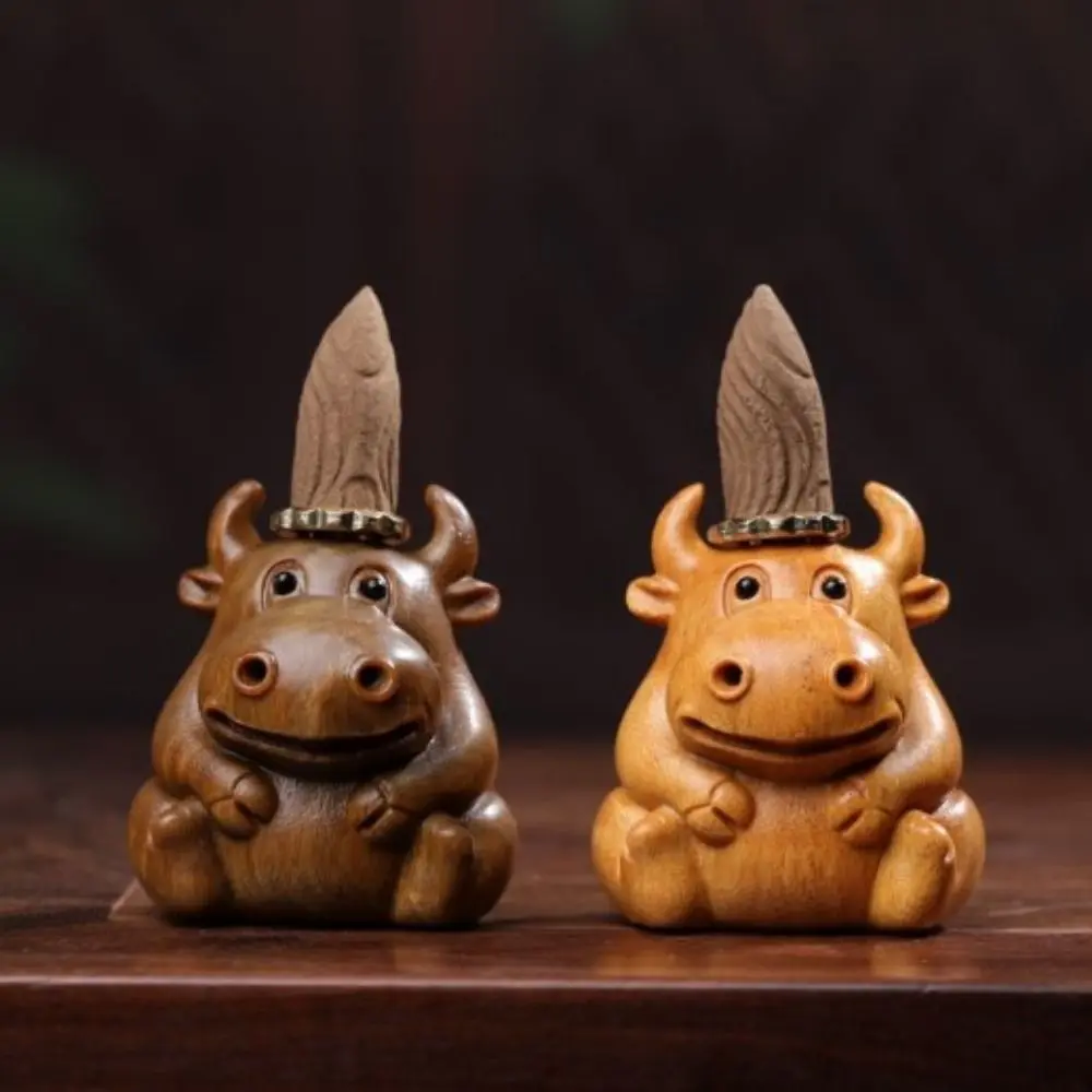 Fragrant Animal Inverted Incense Tray Cartoon Cute Hippo Backflow Incense Holder Natural Green Sandalwood Incense Holder