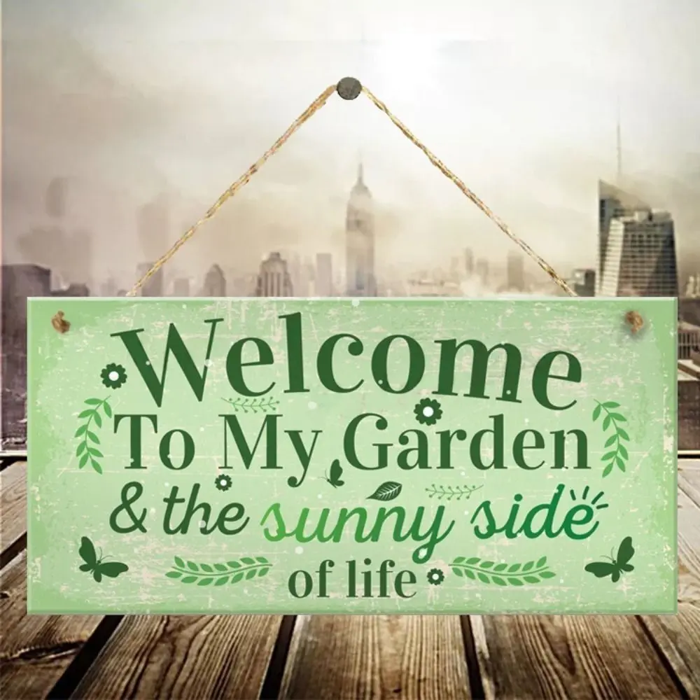 Wooden Garden Wooden Sign Letter Printed Handmade Welcome To My Garden Sign Funny Wall Hanging Door Hanging Decor Garden