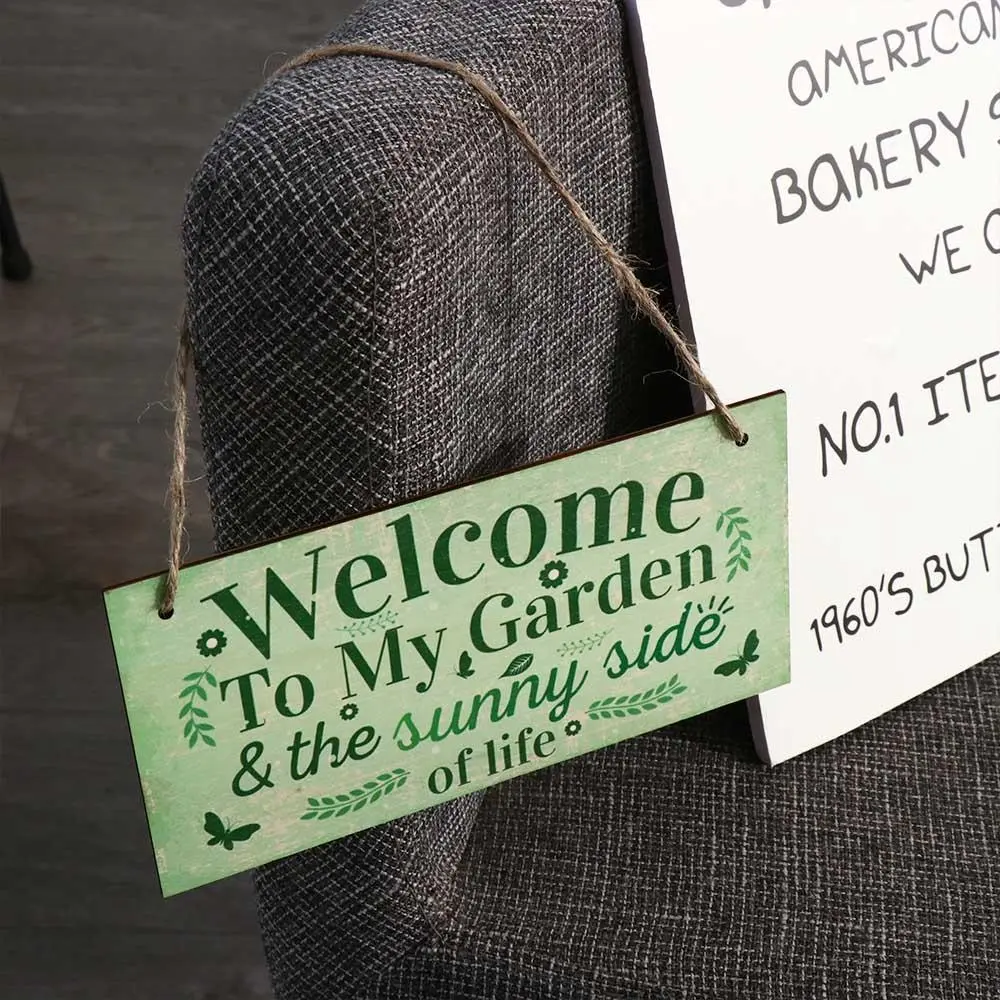 Wooden Garden Wooden Sign Letter Printed Handmade Welcome To My Garden Sign Funny Wall Hanging Door Hanging Decor Garden