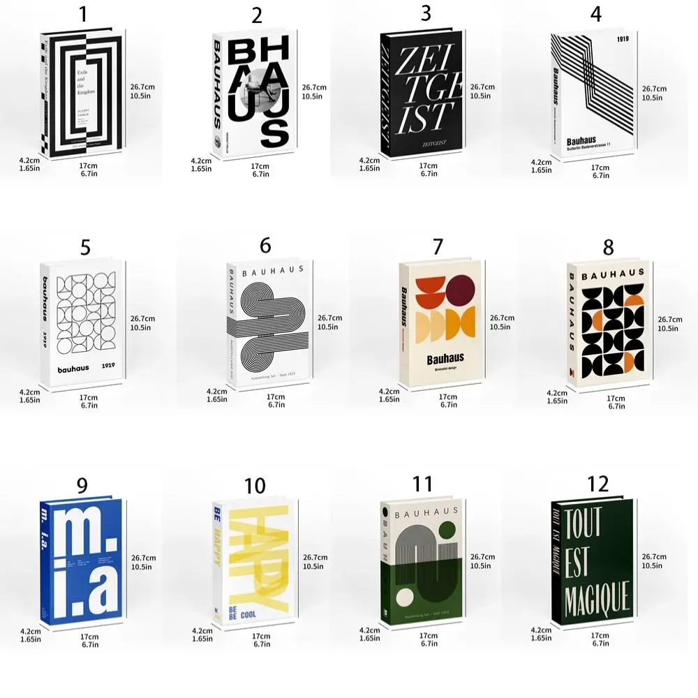 Multiple Styles Paper Craft Graphic Simulated Books Artistic Nordic Style Fake Books Luxury Book Model Coffee Shop