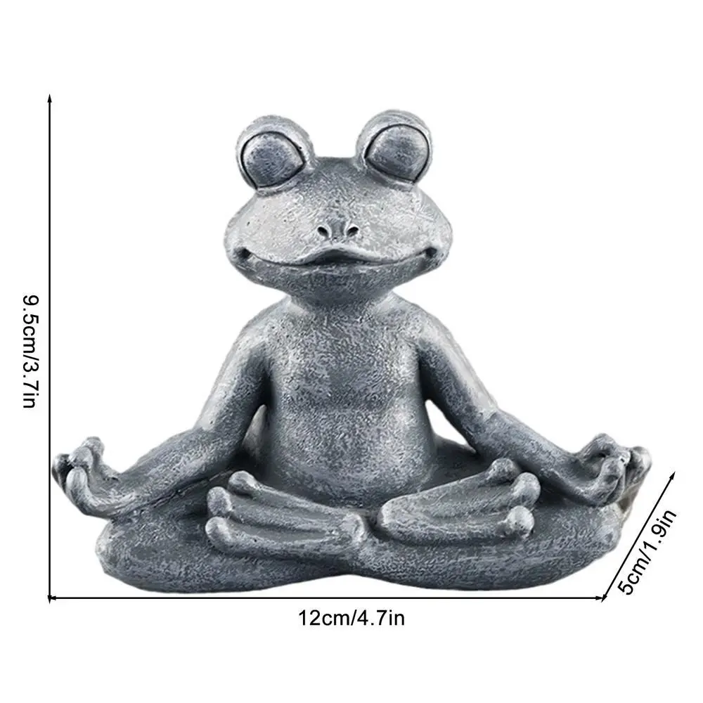 Simulation Frog Ornaments Chinese Style Frog Garden Statue Good Luck Rural Frog Figurine Resin Craft Resin Yoga Frog Outdoor