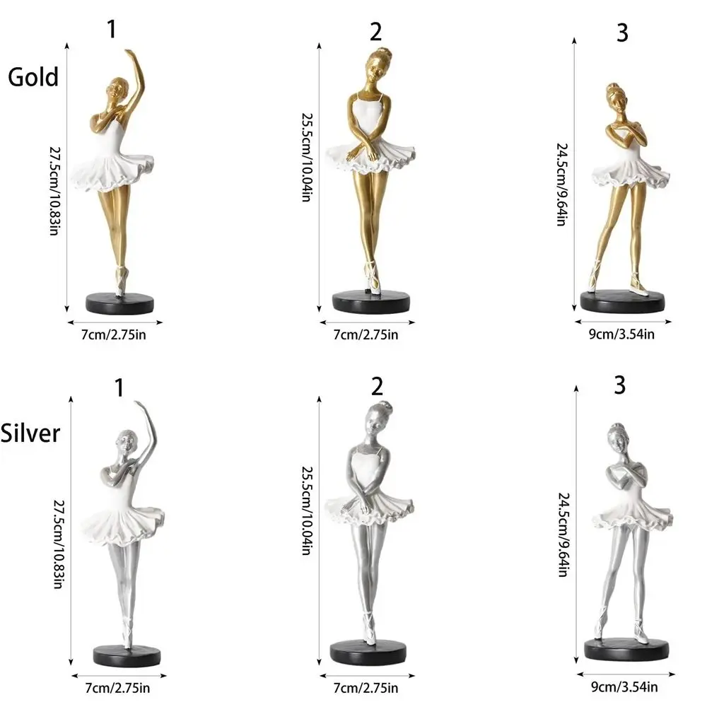 Resin Crafts Ballet Girl Ornaments Handmade Painted Ballet Dancer Figurines Nordic Style High-end Abstract Art Sculpture