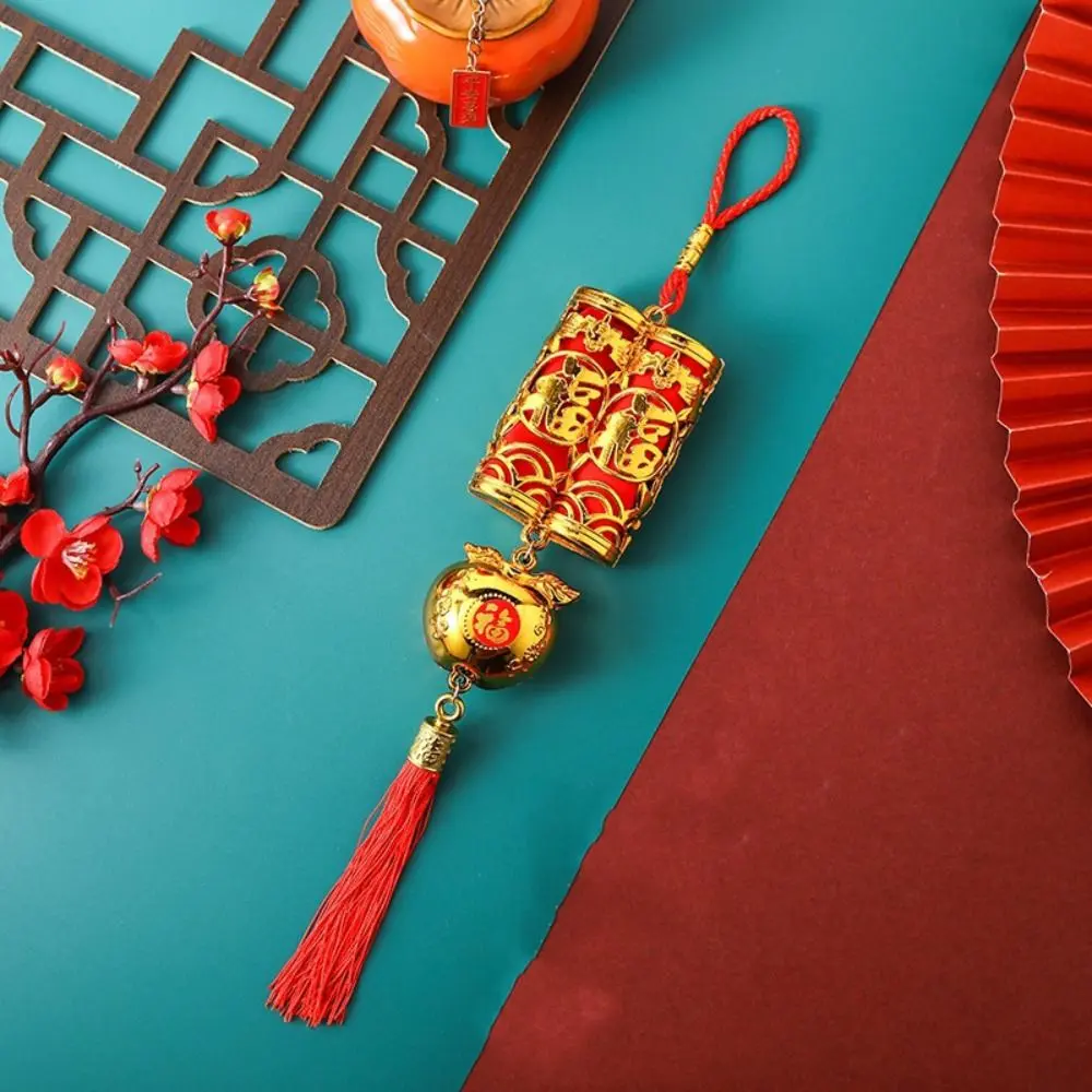 Traditional Spring Festival Hanging Pendant Reusable Exquisite New Year Bonsai Ornament Gold-plated with Tassel Plant Pendant