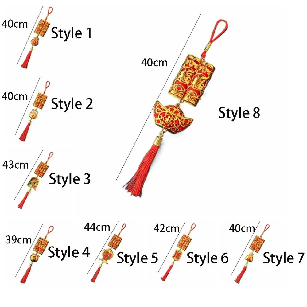 Traditional Spring Festival Hanging Pendant Reusable Exquisite New Year Bonsai Ornament Gold-plated with Tassel Plant Pendant