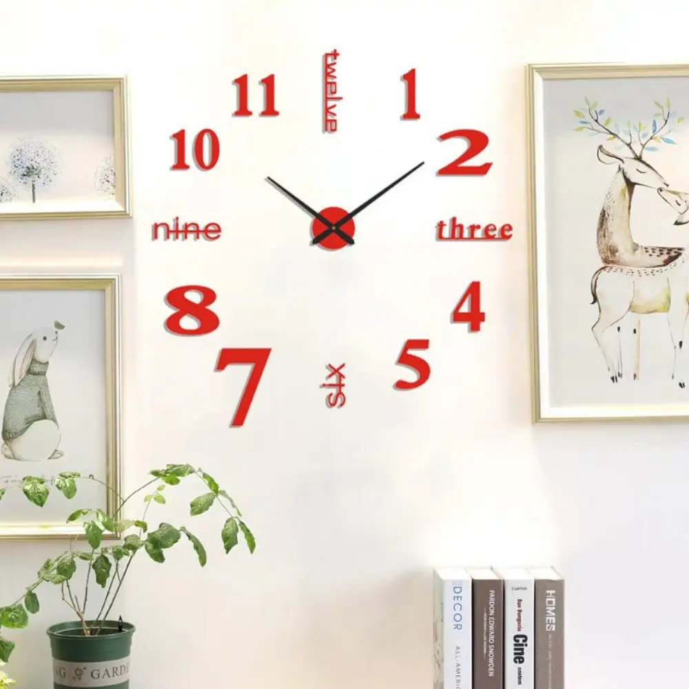 Simple Fashionable Digital Wall Clock Silent DIY Mute Clock Personality Luxury Hanging Watch Bedroom