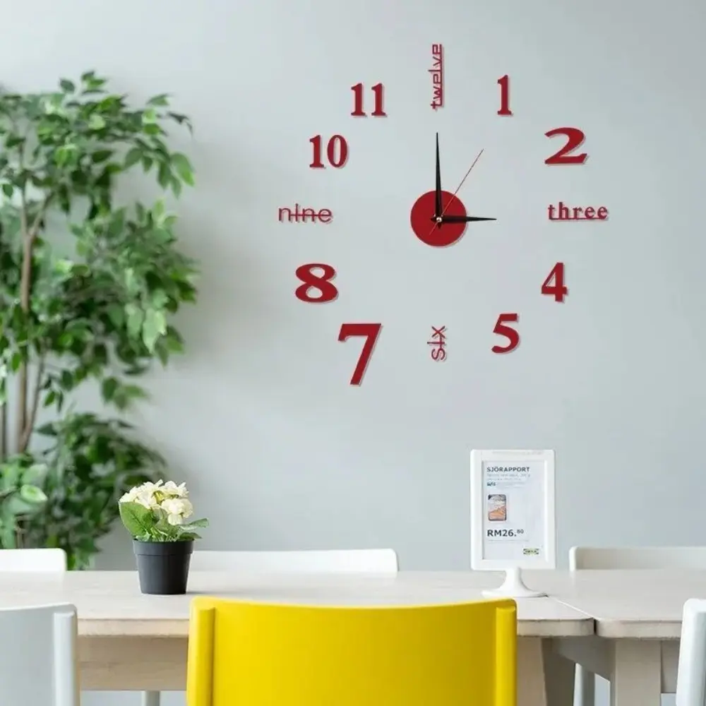 Simple Fashionable Digital Wall Clock Silent DIY Mute Clock Personality Luxury Hanging Watch Bedroom