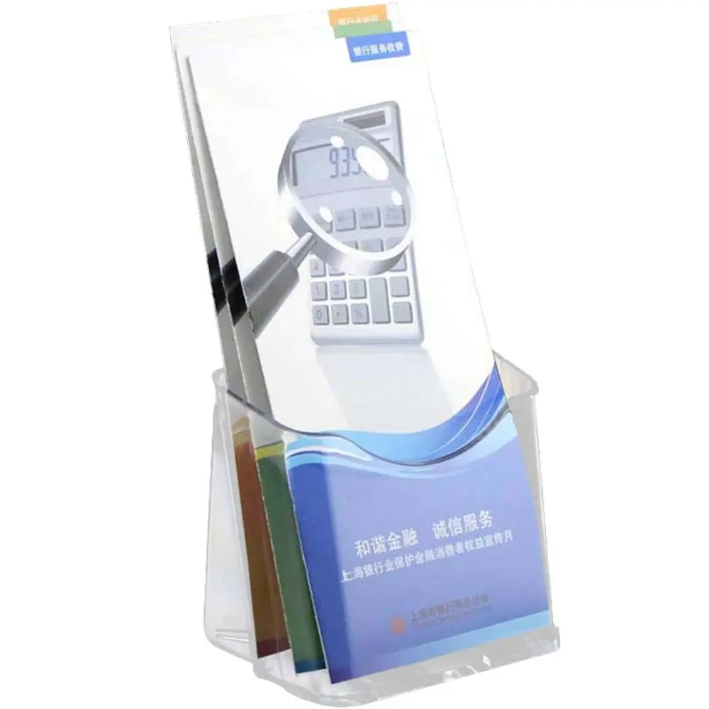 Booklet Plastic A6 Brochure Holder Acrylic Clear Wall Mount Portable High Quality Pamphlet Holder Men
