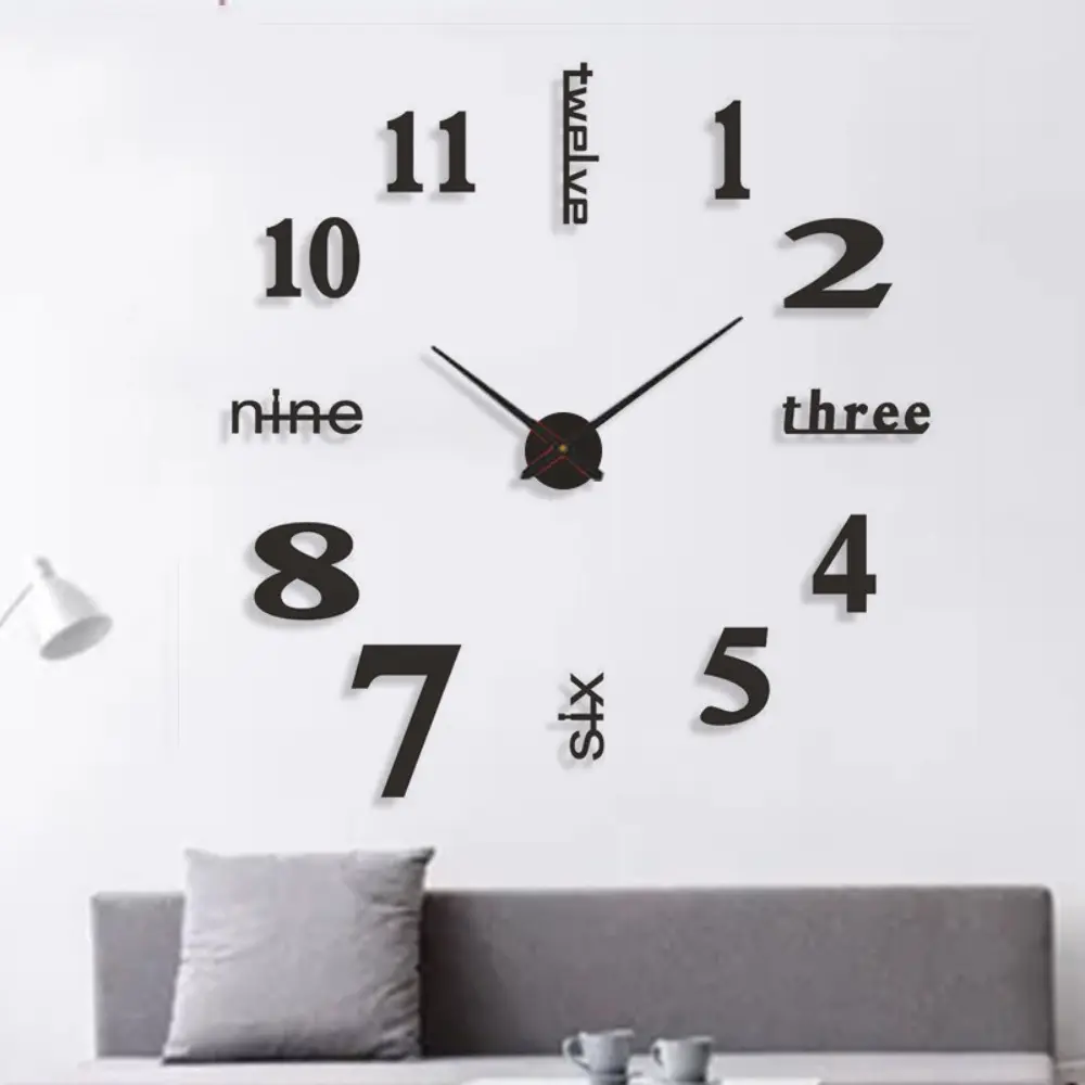 Simple Fashionable Digital Wall Clock Silent DIY Mute Clock Personality Luxury Hanging Watch Bedroom