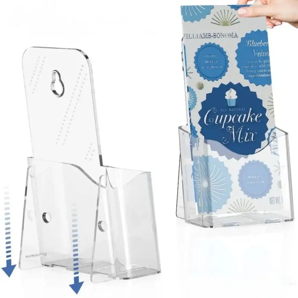 Booklet Plastic A6 Brochure Holder Acrylic Clear Wall Mount Portable High Quality Pamphlet Holder Men