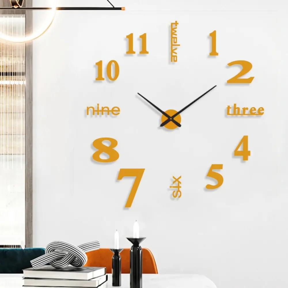 Simple Fashionable Digital Wall Clock Silent DIY Mute Clock Personality Luxury Hanging Watch Bedroom