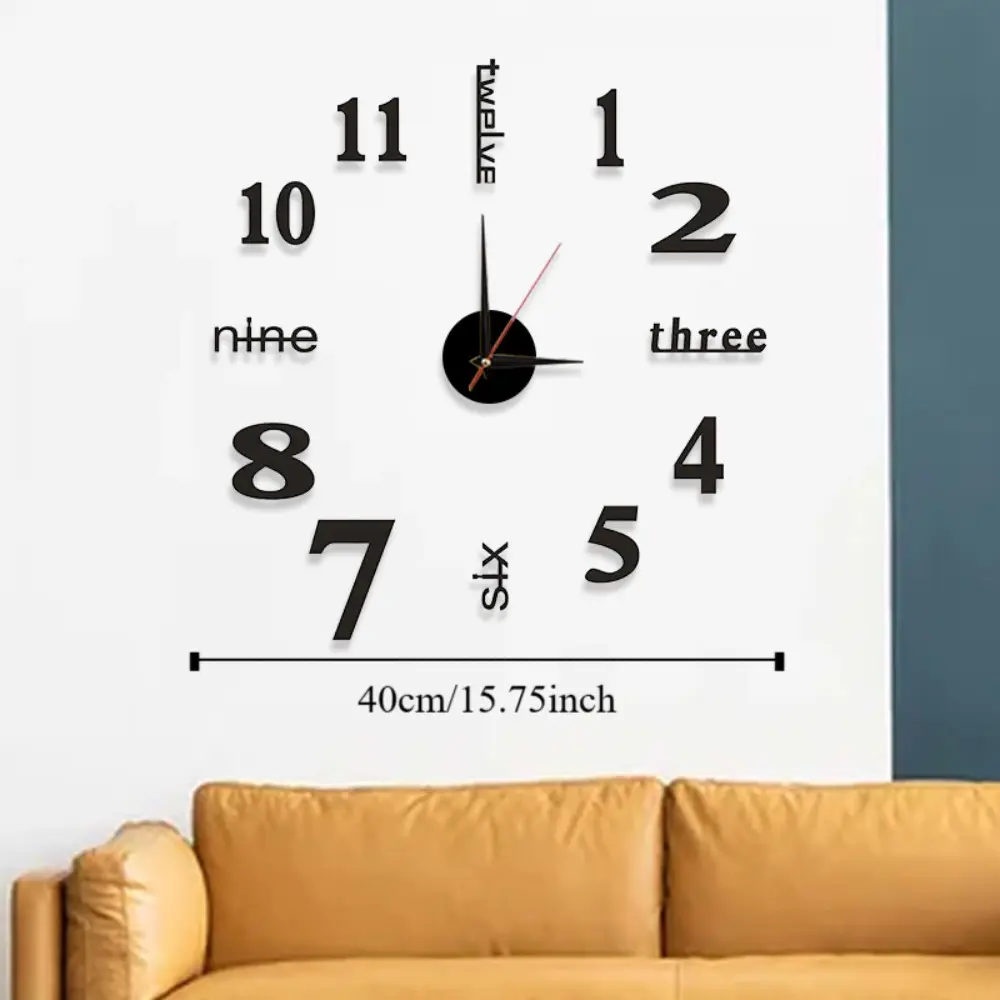 Simple Fashionable Digital Wall Clock Silent DIY Mute Clock Personality Luxury Hanging Watch Bedroom