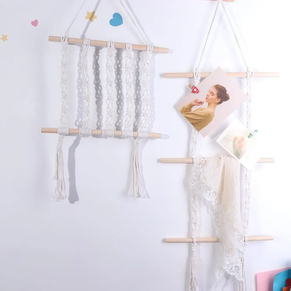 Wall Art Cotton Rope Decorative Shelf Wall Mounted Creative Woven Tapestry Handmade Exquisite Storage Rack Children's Room