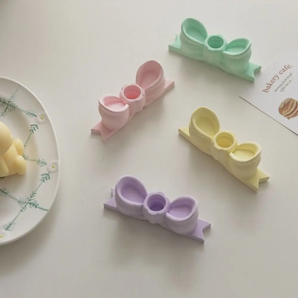 Wedding Ins Gypsum Candlestick Holder Plaster Vintage Bow Candle Holder Stylish Simple Mini Candle Stands Aromatherapy