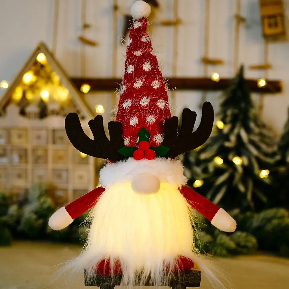 Gifts With Led Light Christmas Gnome Plush Doll Nordic Festival Supplies Faceless Doll Handmade Dwarf Doll Christmas Decoration