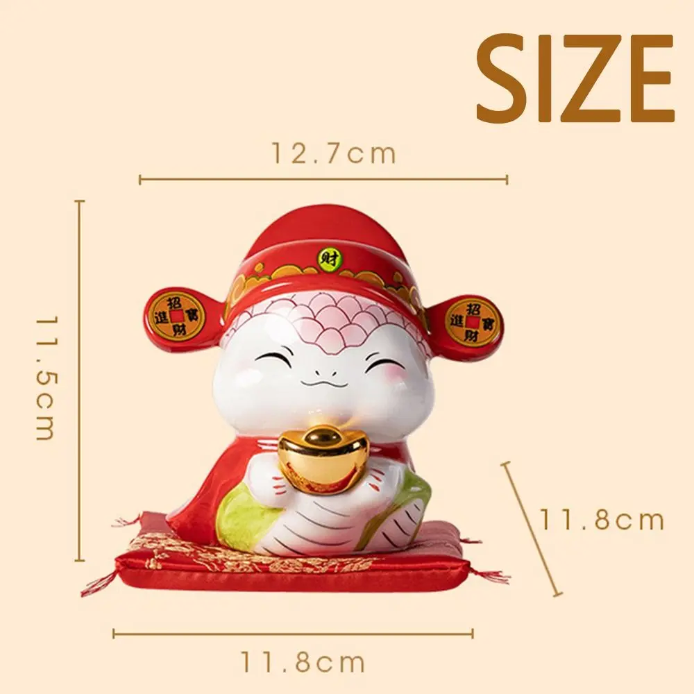 Creative Snake Money Box Cartoon Saving Money Ceramic Piggy Bank Portable Snake Shaped Desktop Ornaments