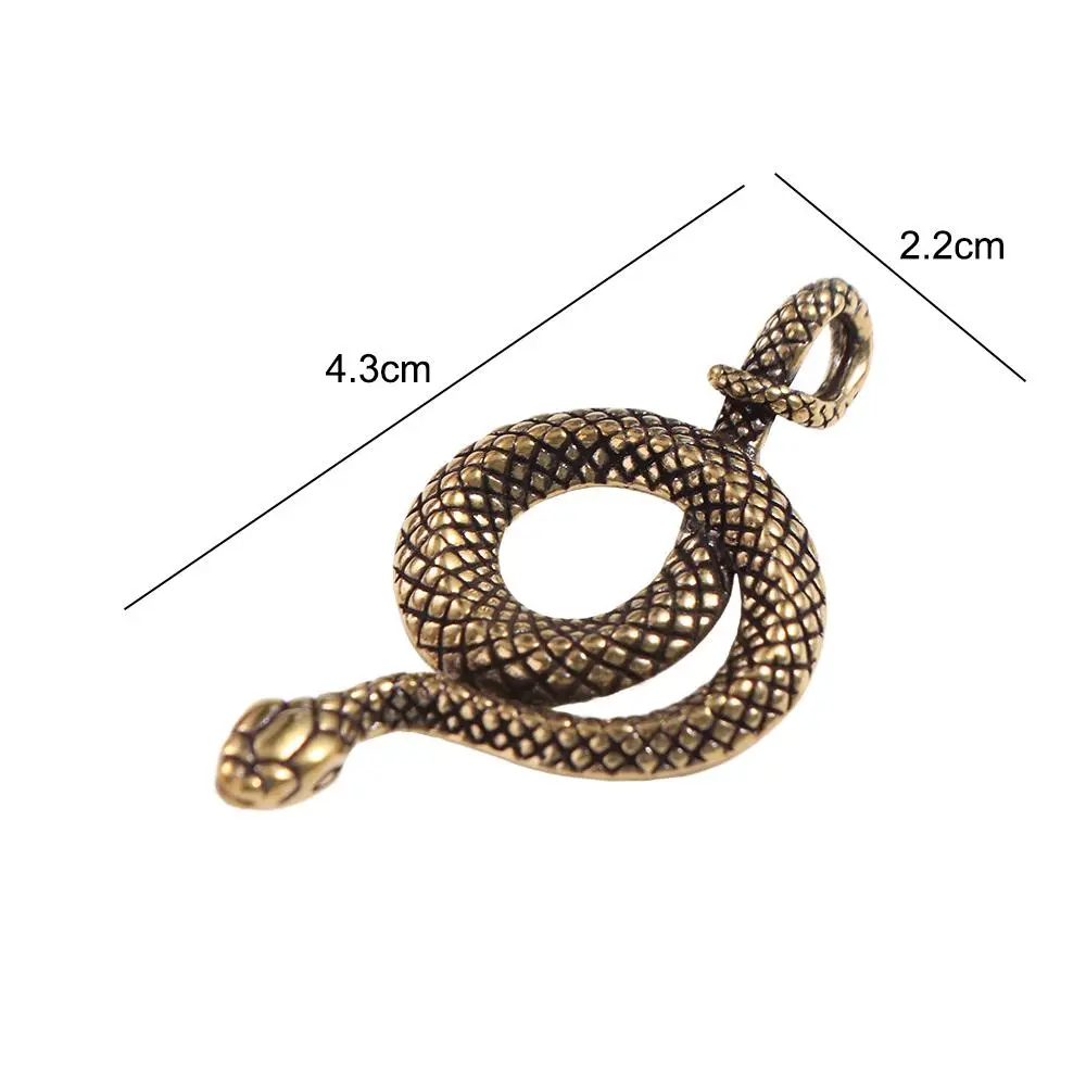 Twelve Zodiac Snake Vintage Brass Snake Statue Ancient Elegant Snake Figurines Exquisite Lifelike Lucky Charm Animal Sculpture