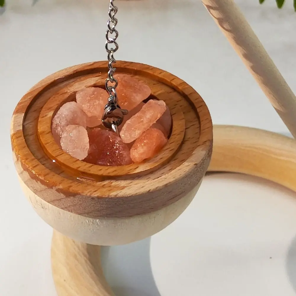 Fragrance Diffuser Detachable Salt Rock Diffuser Wood Base Natural Essential Oil Holder Candle Holder Aromatherapy Decor
