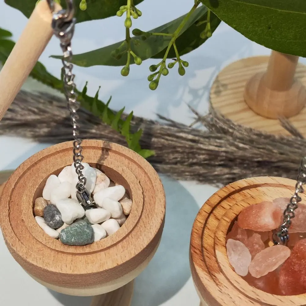 Fragrance Diffuser Detachable Salt Rock Diffuser Wood Base Natural Essential Oil Holder Candle Holder Aromatherapy Decor