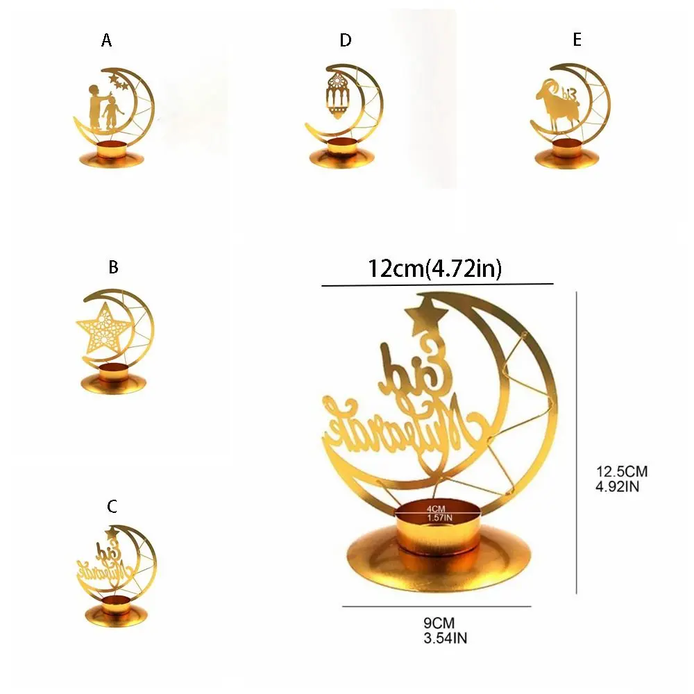 Elegant Metal Moon Candlestick Wrought Iron Light Luxury Golden Aromatherapy Tray Unique Desktop Candle Holder Photography