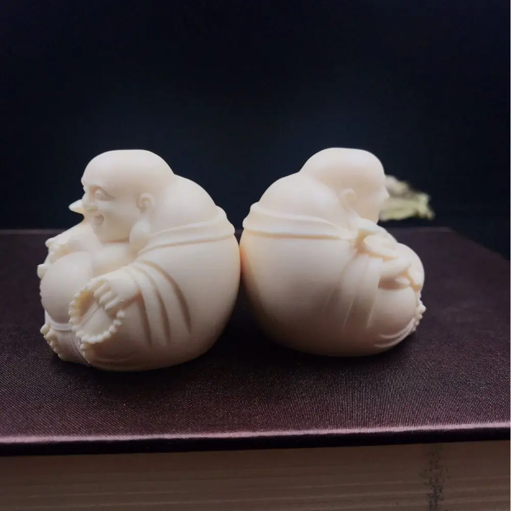 Chinese Style Handmade Maitreya Buddha Sculpture Cute Mini Laughing Buddha Ornaments Miniatures Buddha Statue Craft Family Gift