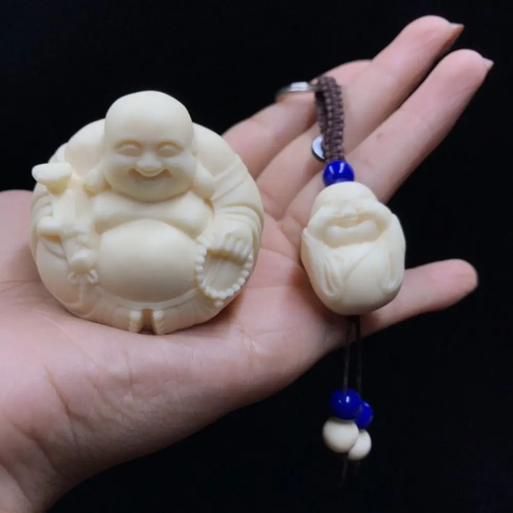 Chinese Style Handmade Maitreya Buddha Sculpture Cute Mini Laughing Buddha Ornaments Miniatures Buddha Statue Craft Family Gift