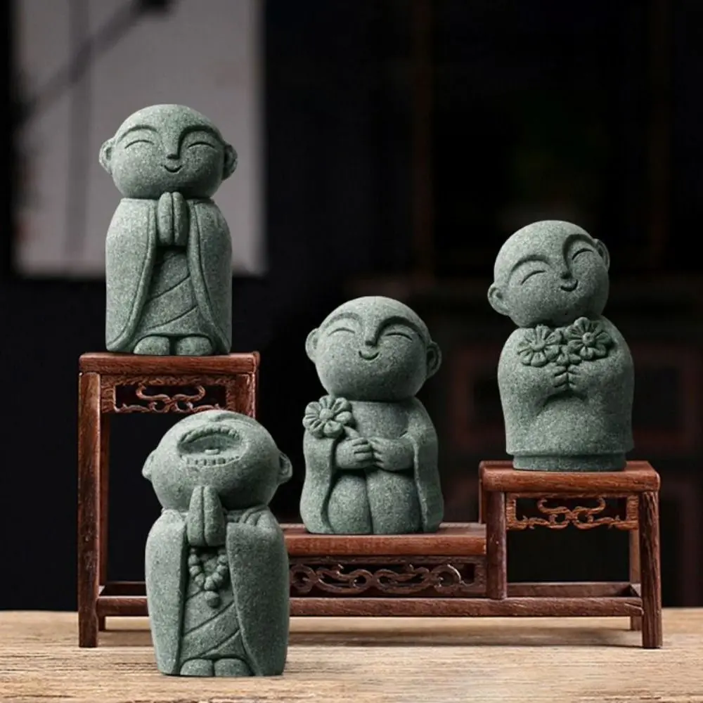 Durable Miniature Buddha Statue Exquisite Handmade Little Monks Figurine Cute Zen Garden Ornament Garden