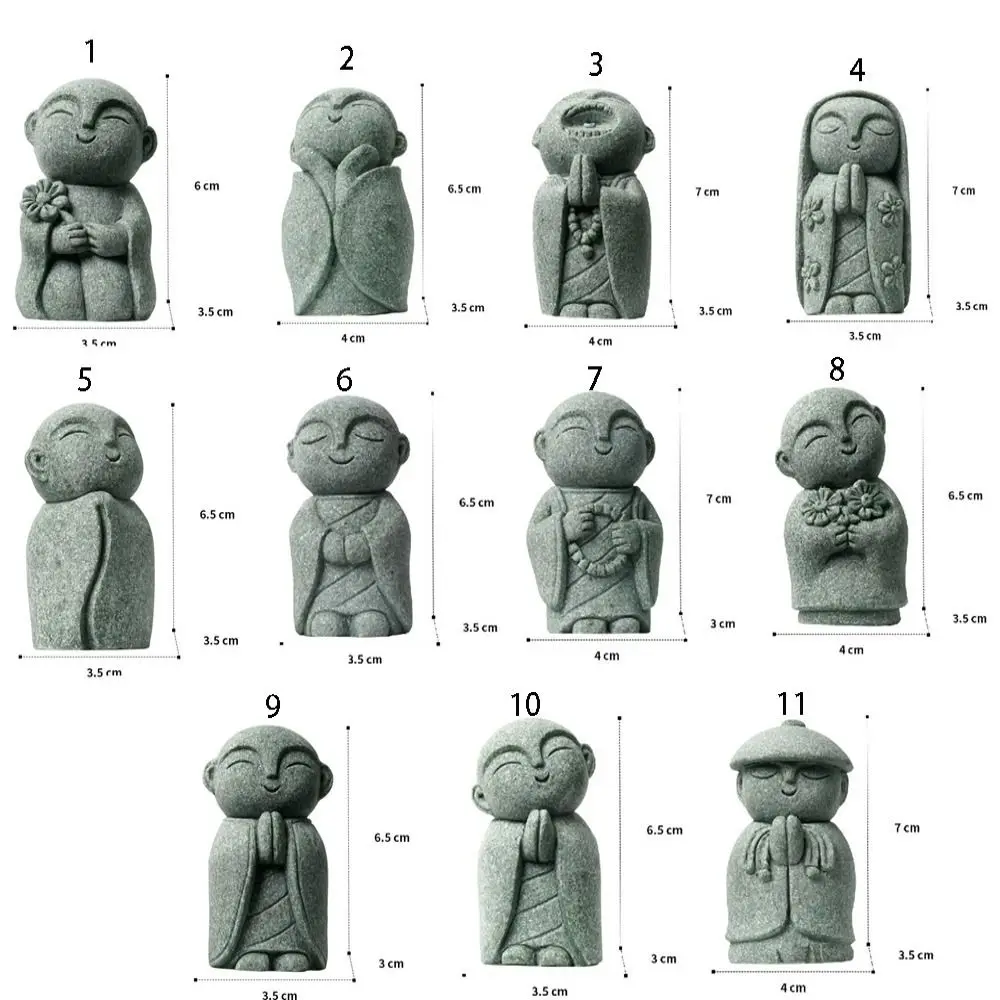 Durable Miniature Buddha Statue Exquisite Handmade Little Monks Figurine Cute Zen Garden Ornament Garden