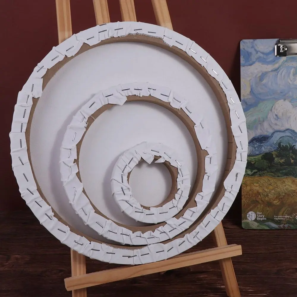 Round Multi Size for Artist Thicken Wooden Painter Painting Board Drawing Board Picture Frame Circle Canvas