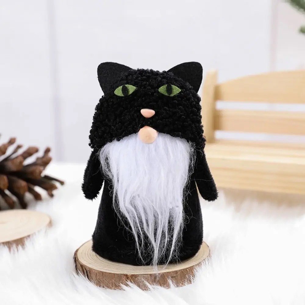 Cute Fall Gnome Figurines Pumpkin Black Cat Swedish Elf Dwarf Creative Plush Ornaments Exquisite Fashion Faceless Old Man Doll