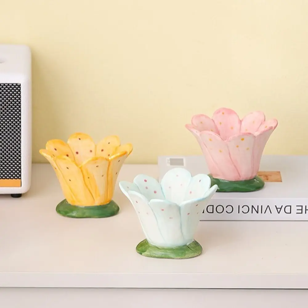 Handmade Ceramic Tealight Candle Cups Painted Minimalist Design Aromatherapy Candle Cup Storage Box Flower Candle Holder