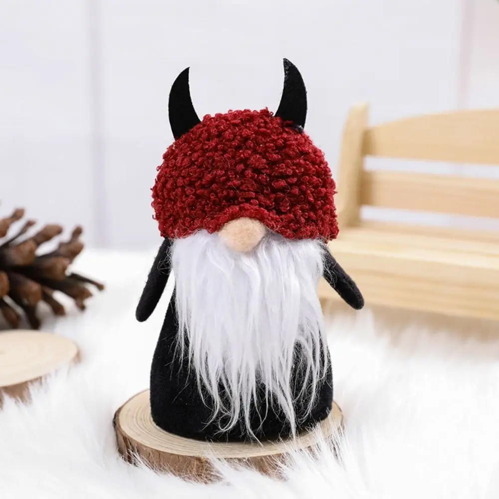 Cute Fall Gnome Figurines Pumpkin Black Cat Swedish Elf Dwarf Creative Plush Ornaments Exquisite Fashion Faceless Old Man Doll