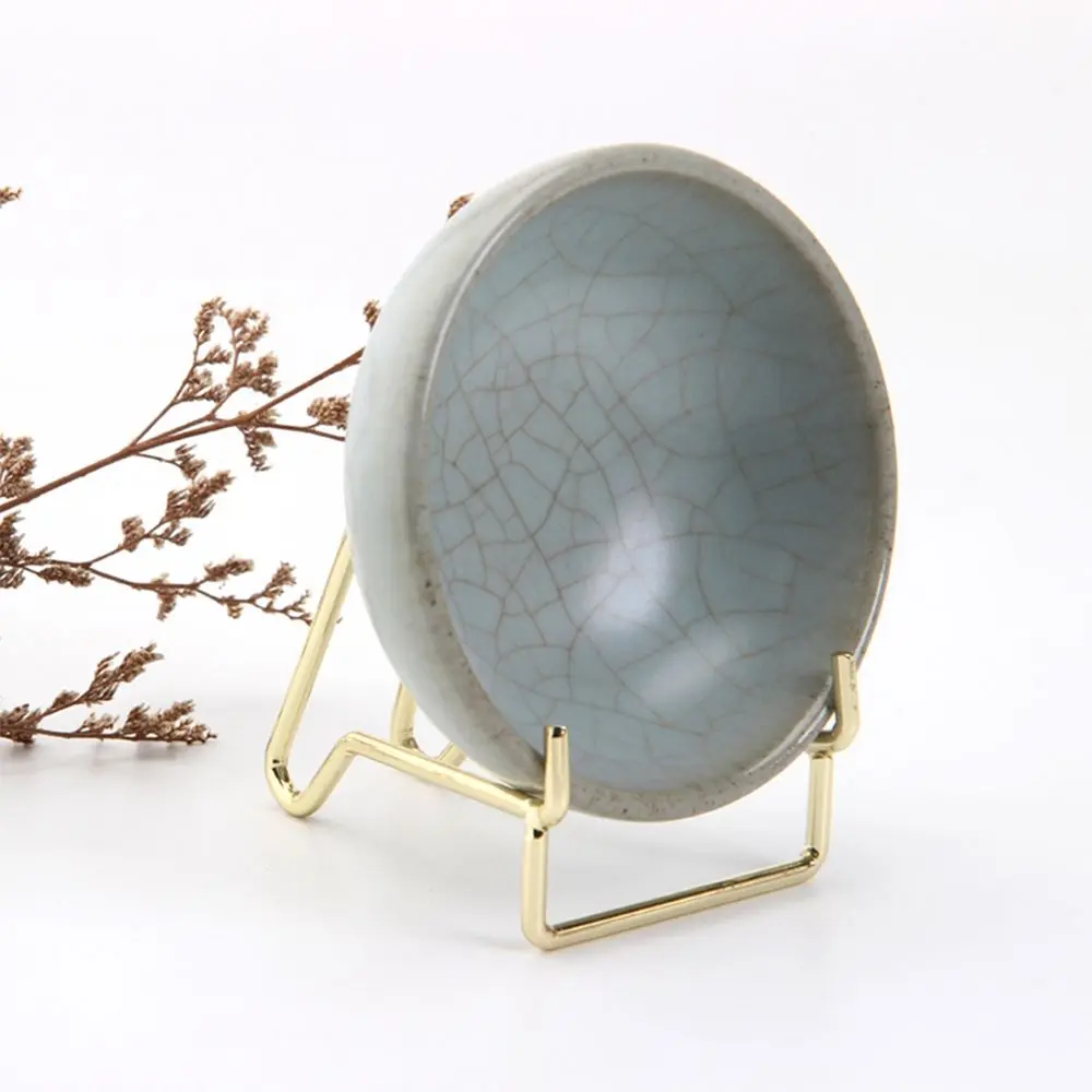 Creative Alloy Photography Props Hexagon Mineral Crystals Agate Rack Display Stand Sphere Base Holder Base