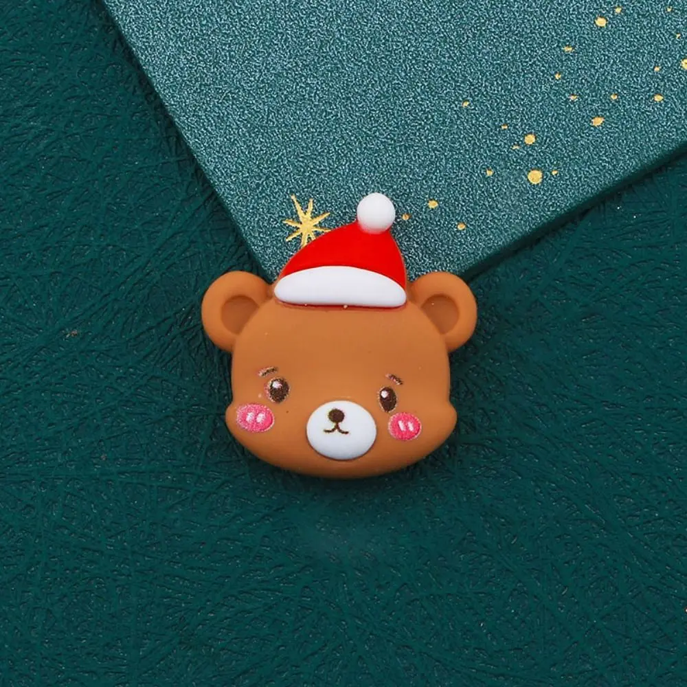 10Pcs Handmade Christmas Fridge Ornaments Resin Art Cute Christmas Fridge Materials Cartoon DIY Resin Accessories Kitchen
