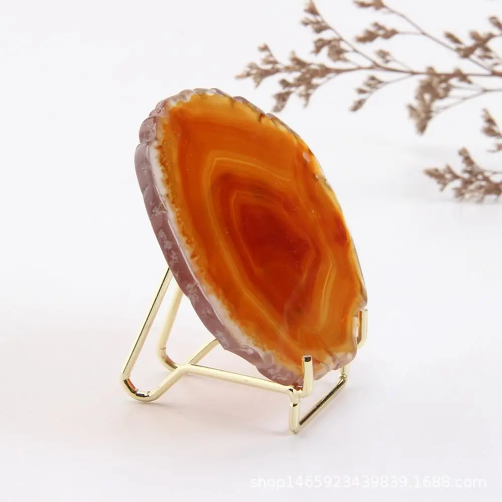 Creative Alloy Photography Props Hexagon Mineral Crystals Agate Rack Display Stand Sphere Base Holder Base