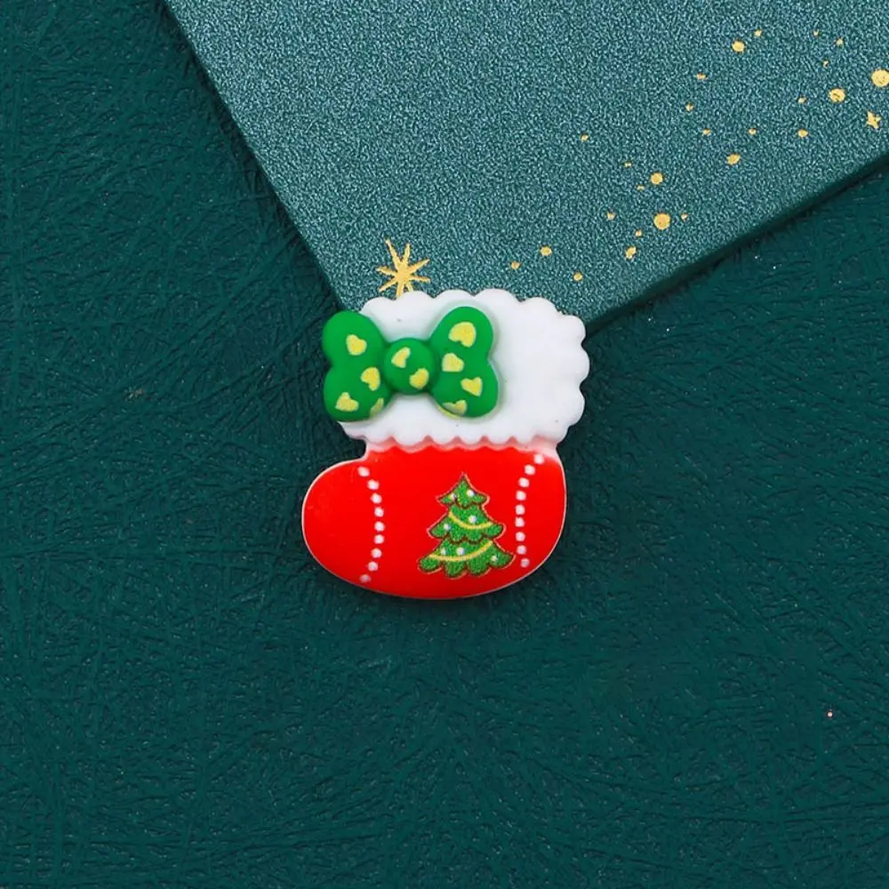 10Pcs Handmade Christmas Fridge Ornaments Resin Art Cute Christmas Fridge Materials Cartoon DIY Resin Accessories Kitchen