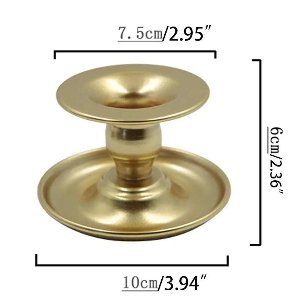 Creative DIY Round Candlestick Handmade Romantic Long Pole Candle Cup Easy to Use Metal Candle Holder Desktop