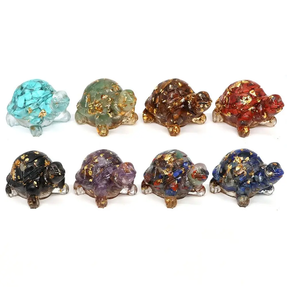 Multipurpose Animals Crystal Epoxy Turtle Statue Tortoise Natural Pocket Tortoise Figurine Crystal Epoxy Office