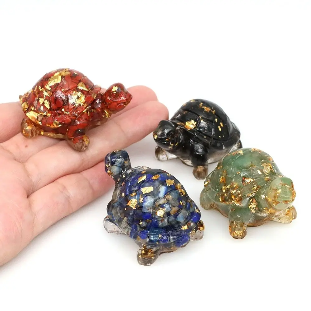 Multipurpose Animals Crystal Epoxy Turtle Statue Tortoise Natural Pocket Tortoise Figurine Crystal Epoxy Office