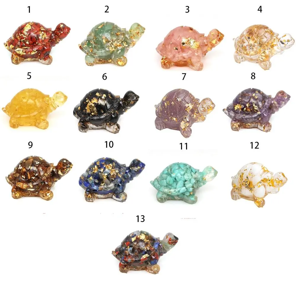 Multipurpose Animals Crystal Epoxy Turtle Statue Tortoise Natural Pocket Tortoise Figurine Crystal Epoxy Office