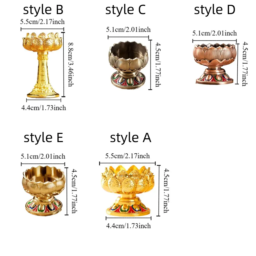 Home Decoration Embossed Metal Lotus Candlestick Handicraft Exquisite Candle Base Mini Candle Cup Temple