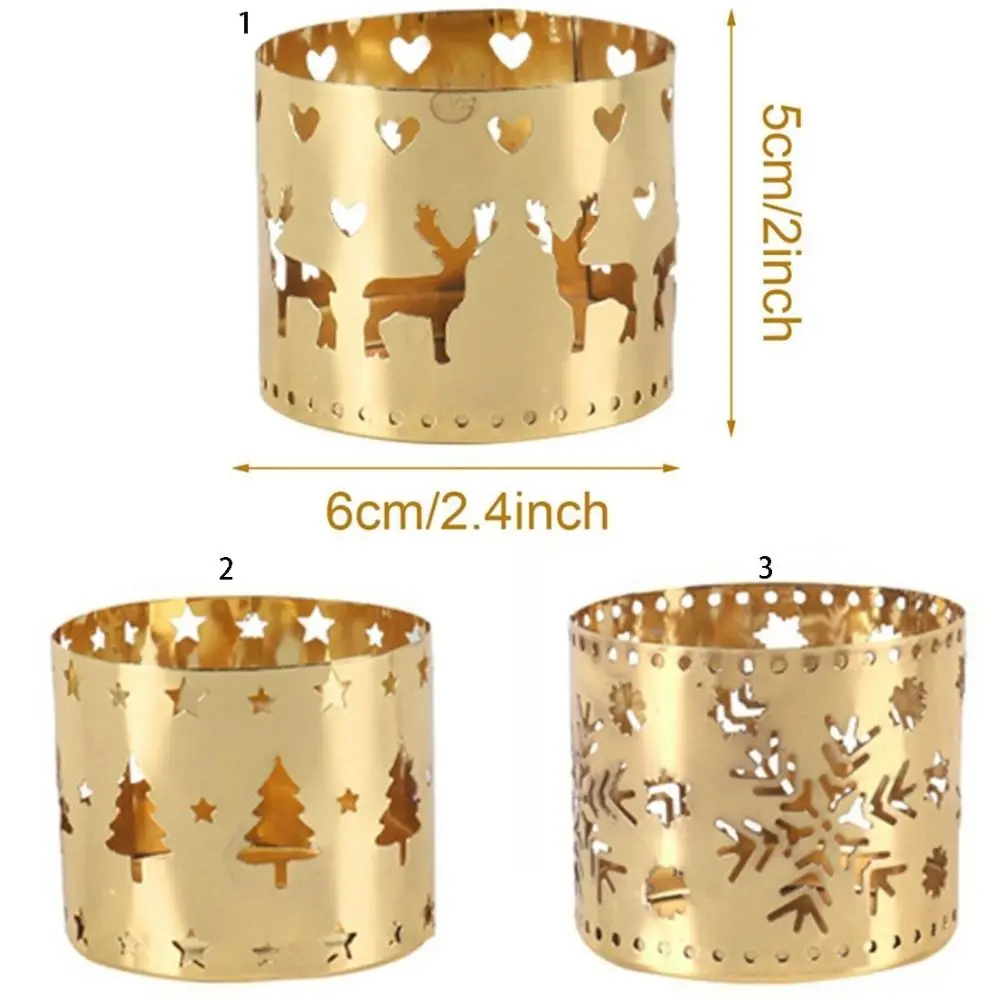 Handicraft Perforated Iron Candlestick Exquisite Romantic Christmas Candle Holder Simple Hollow Candle Stand Restaurant