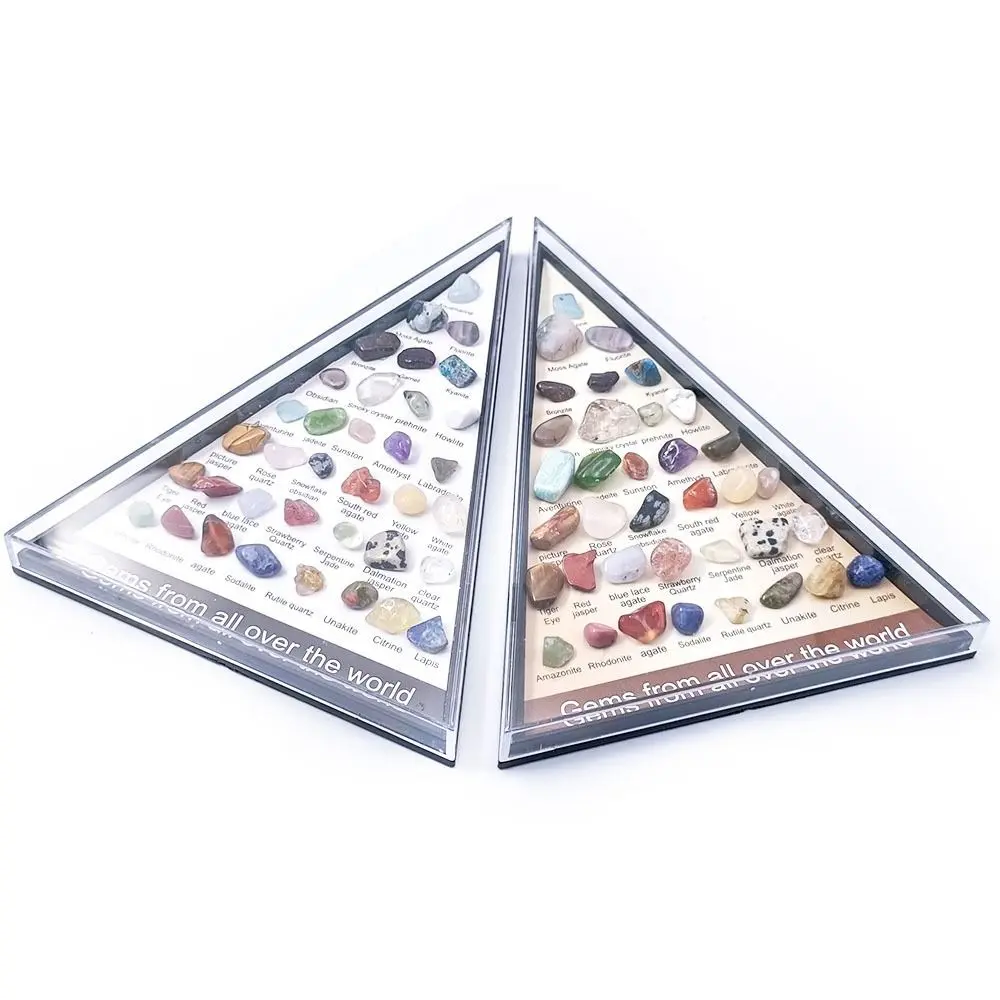 Gemstones Natural Crystal Rock Collection 36 Ore Natural Crafts Natural Specimens Triangular Set Collection